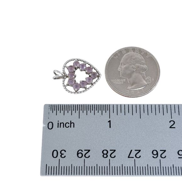 Vintage Ross Simons Sterling Silver 925 Tanzanite Heart Pendant - Picture 6 of 7